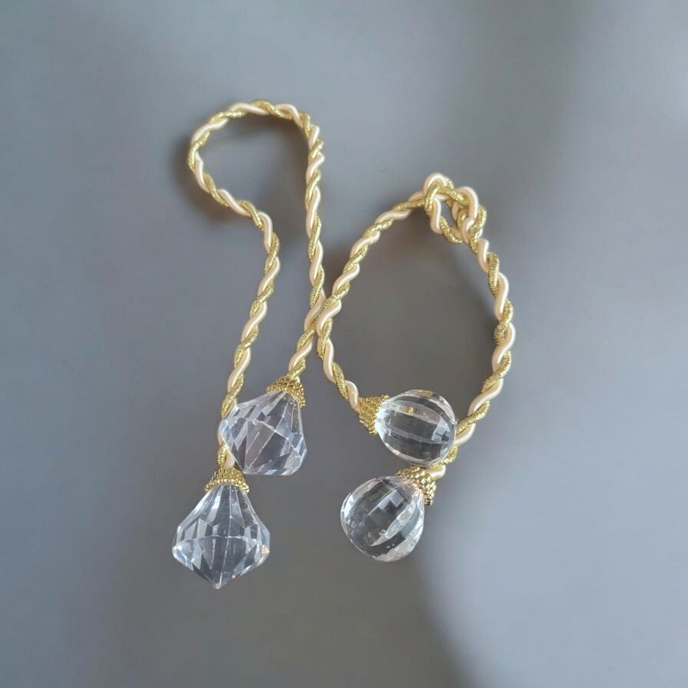 Gold and Silver Twisted Drop Curtain Ties